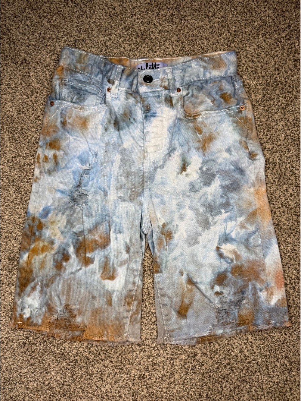 Vylette Tie-Dye Denim Shorts